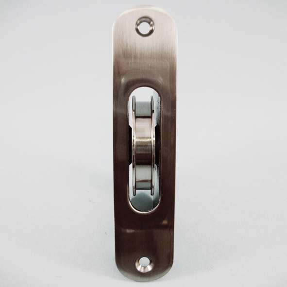 THD240/SNP • Satin Nickel • Radiused • Sash Pulley With Steel Body and 50mm [2] Brass Pulley